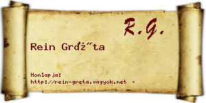 Rein Gréta névjegykártya